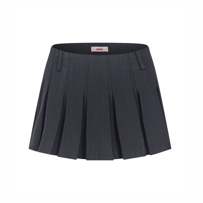 Pleated Low Waist Skirt