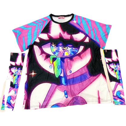 Vintage Cartoon Print Short Sleeve T-Shirt