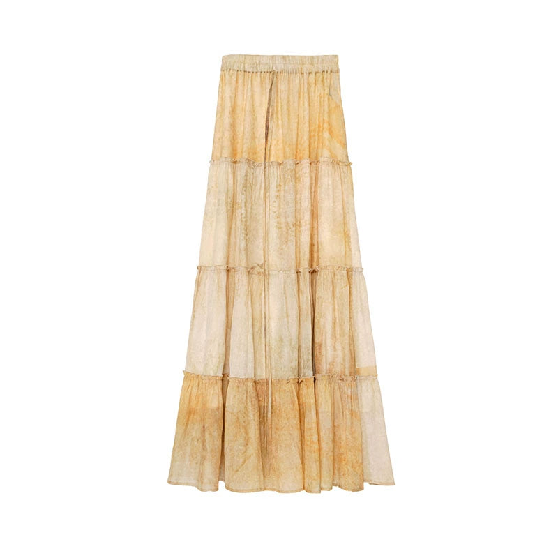 Romantic Lace-up Flowing Skirt Set-Up