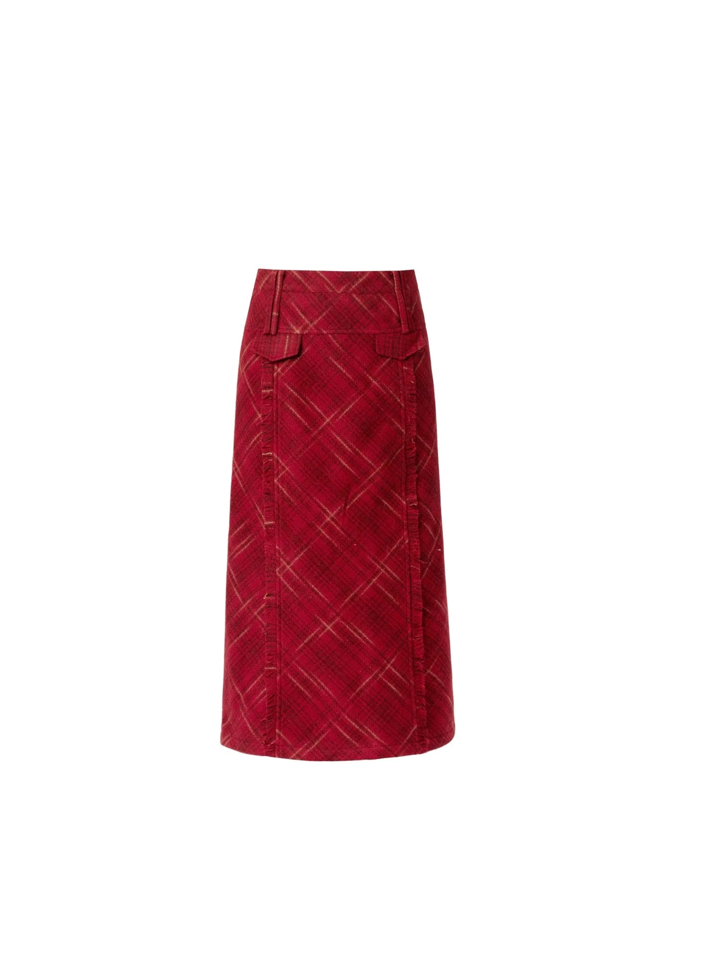 Retro Versatile Red Check Skirt