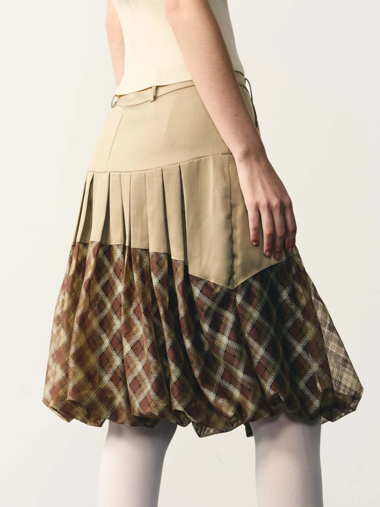 Plaid mesh tutu skirt