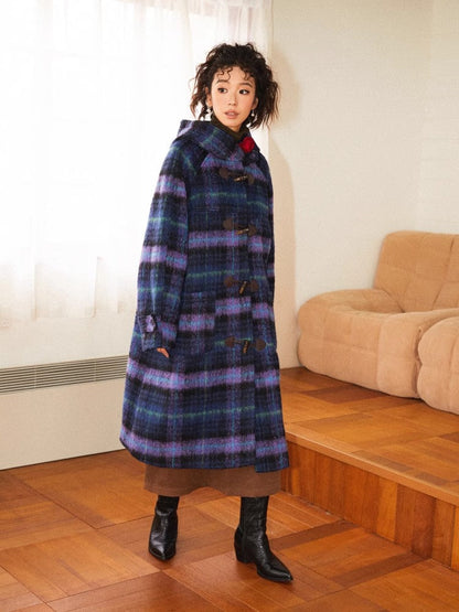 Plaid long coat