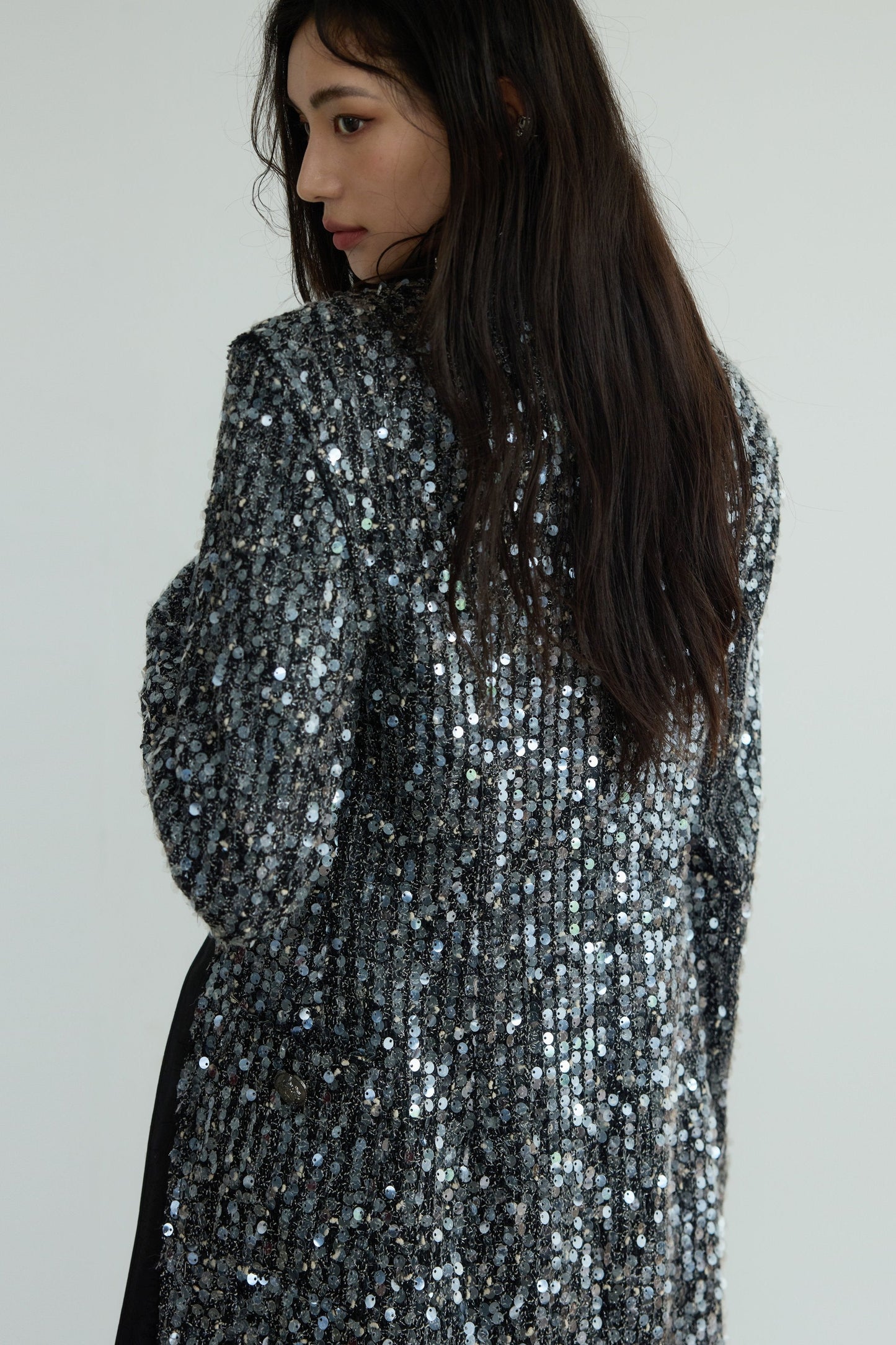 Dark Slim Sequin Jacket Set-Up