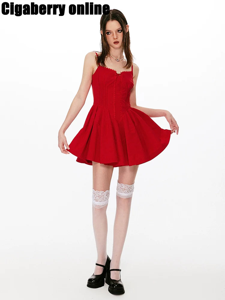 A-line suspender dress