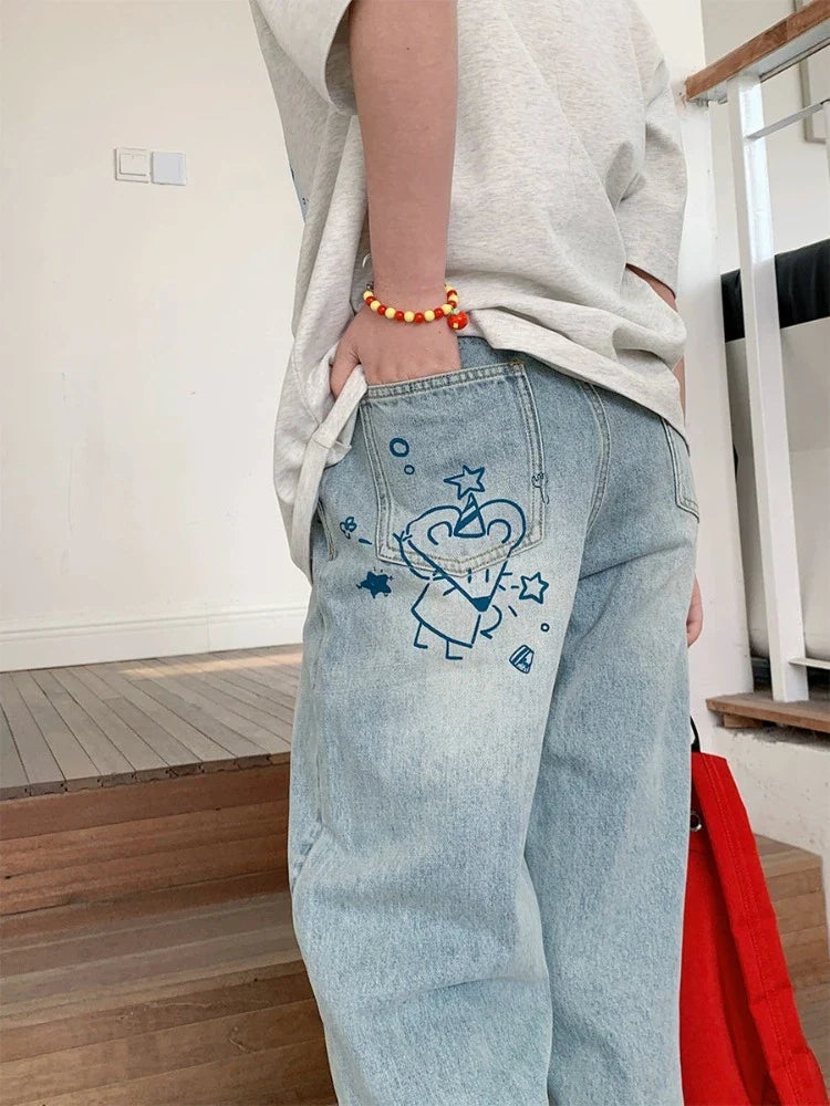 Loose straight jeans