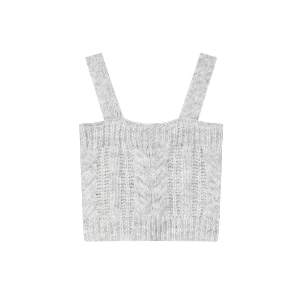 Grey Twisted Knit Cami Set-Up