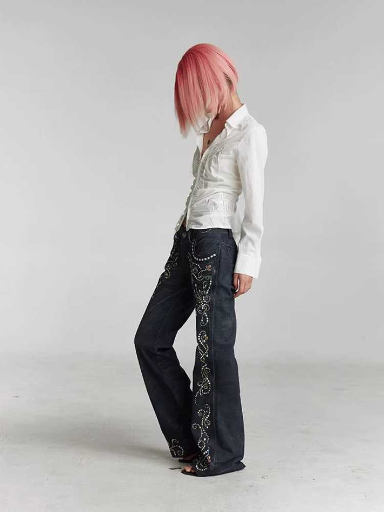 Printed flare jeans