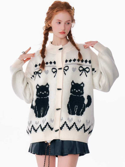 Cat sweater cardigan