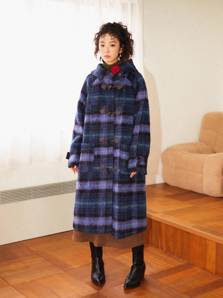 Plaid long coat