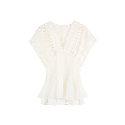 Lace V-Neck Summer Tee