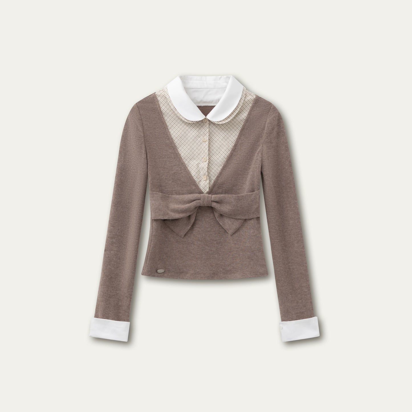 Doll Collar Faux Three-Piece Design Top