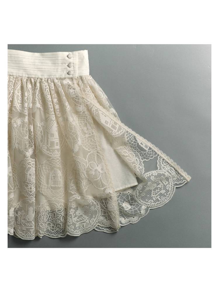 Lace embroidery skirt