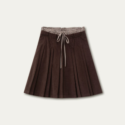 Retro Brown Corduroy Skirt