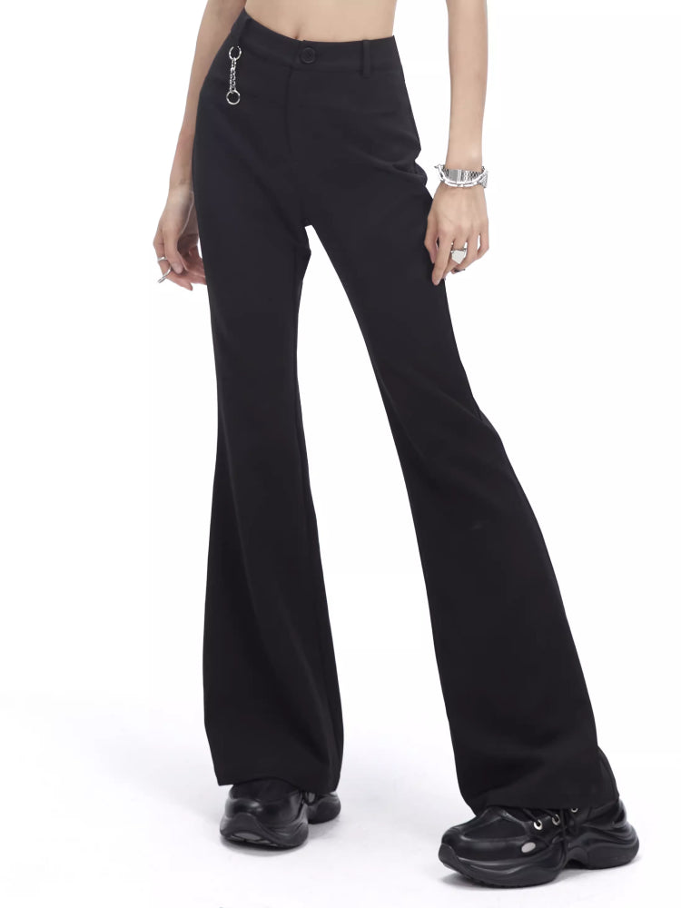 High waist slim casual pants