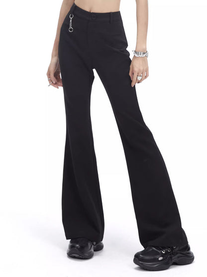 High waist slim casual pants