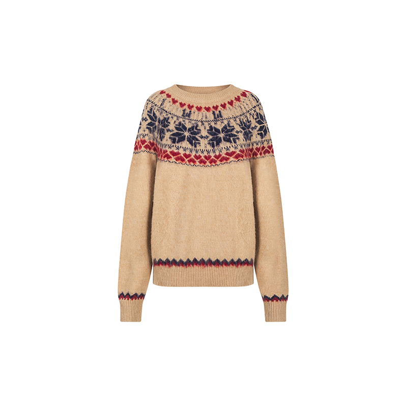 Fair Island Jacquard Knit Sweater Top