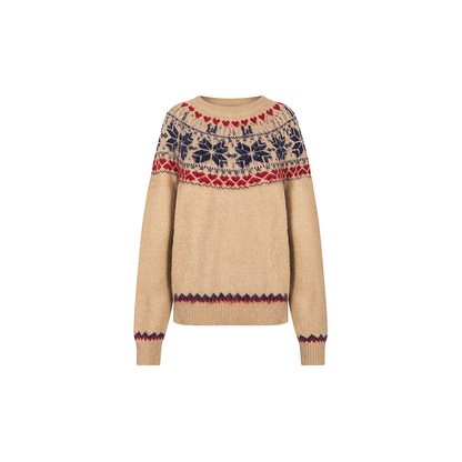 Fair Island Jacquard Knit Sweater Top