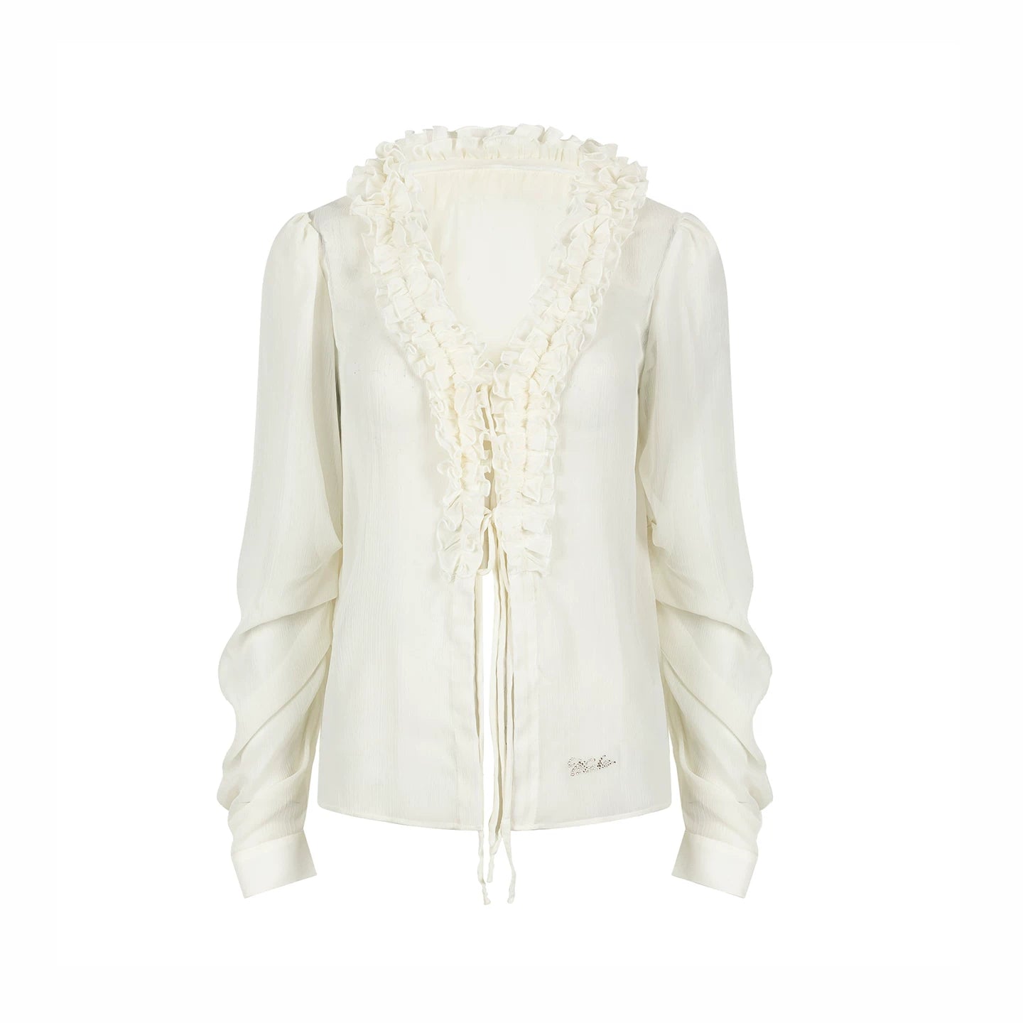 Chiffon Lace-Up Cardigan Shirt