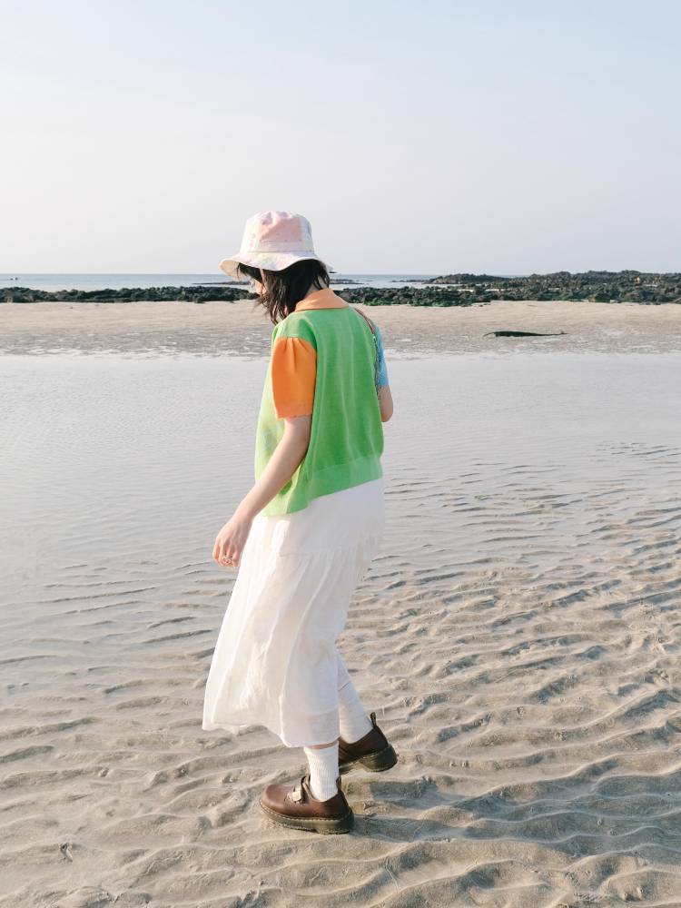 White flower long skirt dress