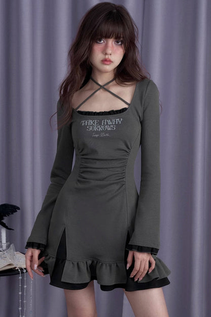 Demon Overture Fake Two-Piece Dress