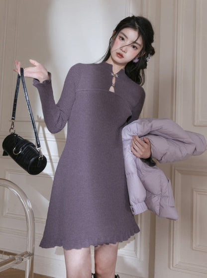 Chinese Style Woolen Dress