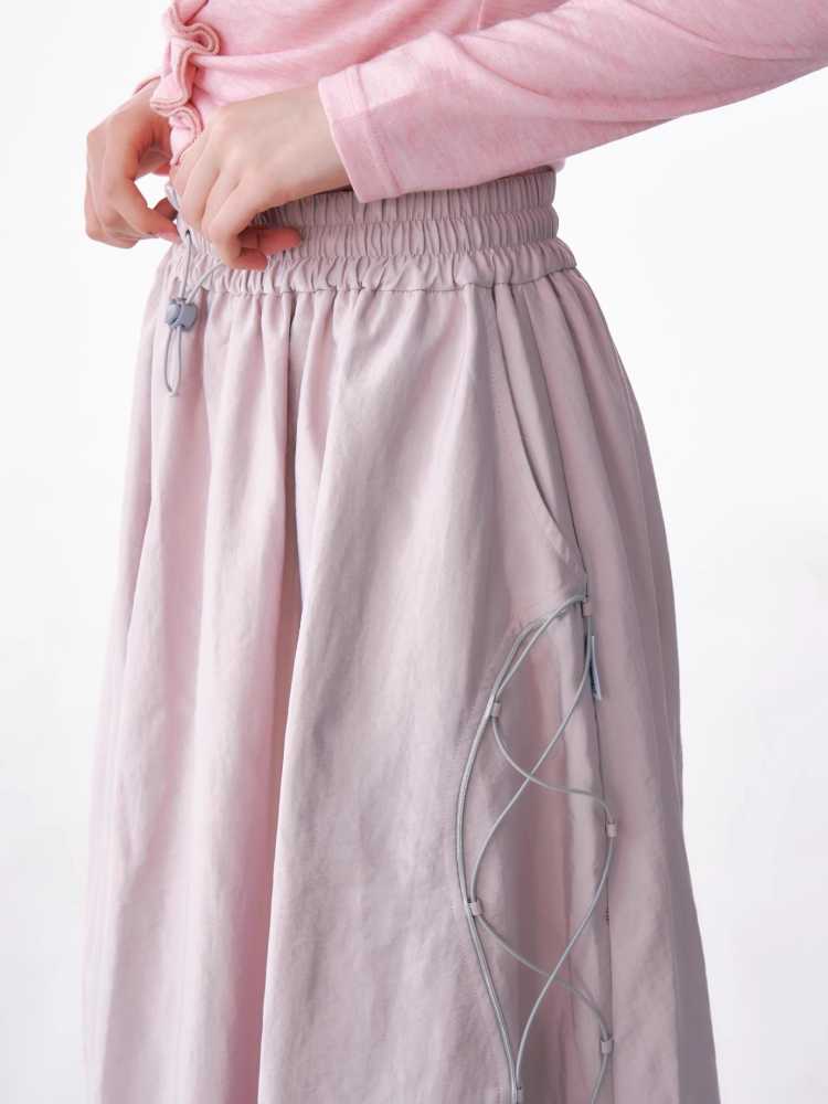 Retro high waist long skirt