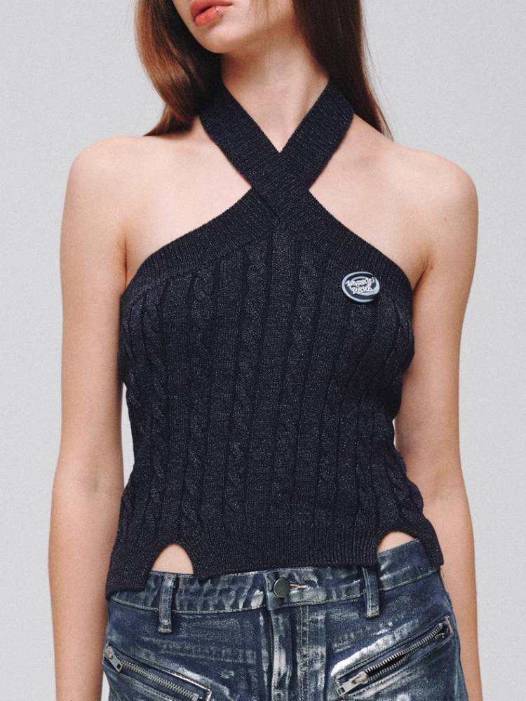 Knit halter vest