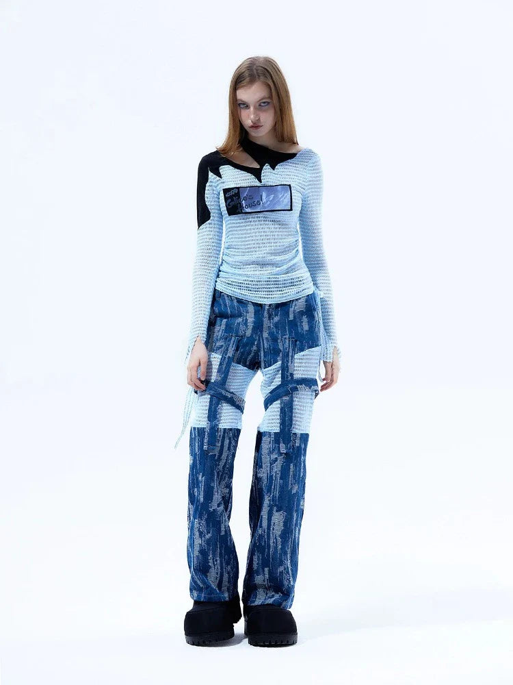 Loose straight wide leg long pants