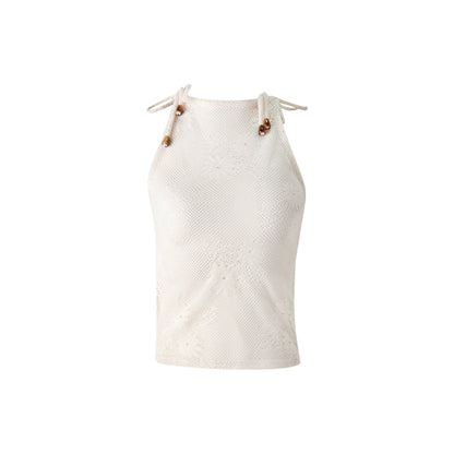 Jacquard Lace-Up Layered Skirt Set-Up