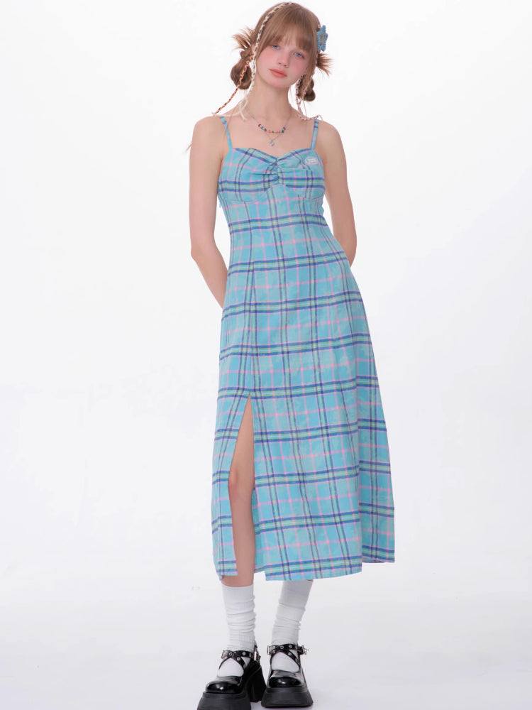 Plaid sleeveless dress