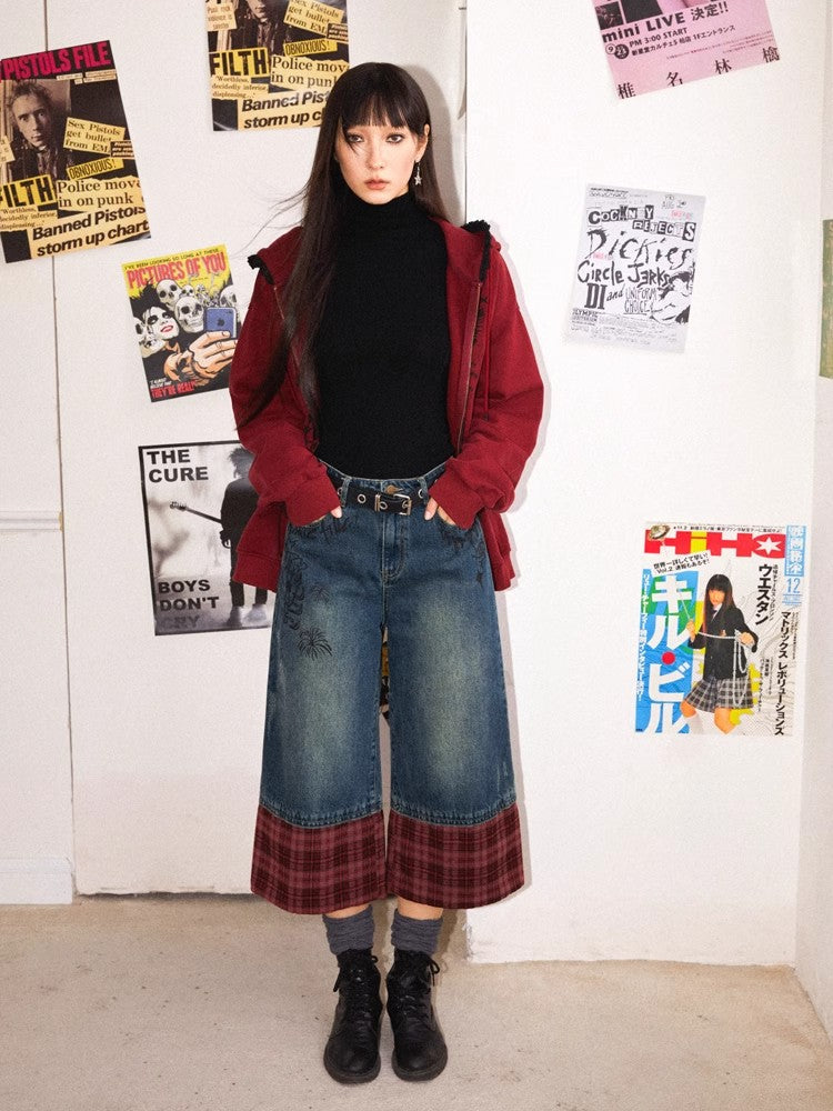 Plaid cropped pants