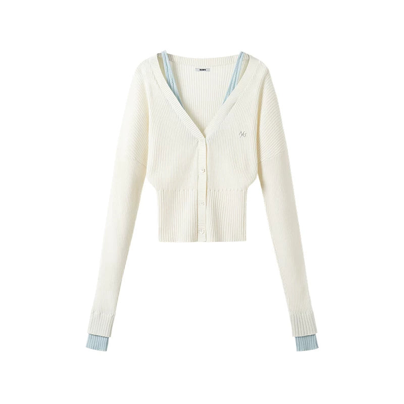 Color-Blocked Knit Cardigan