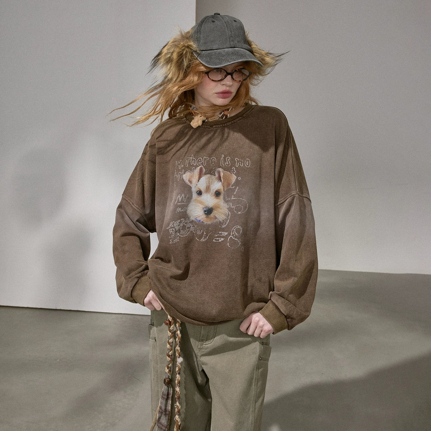 Retro Mottled Graphic Sweatshirt