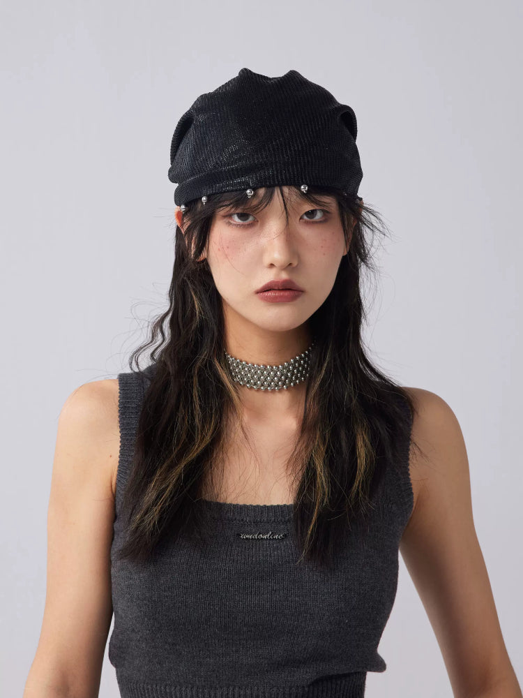 Sequin knit hat