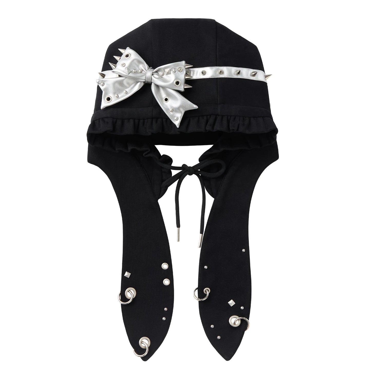 Studded Bow Rabbit Ear Hat