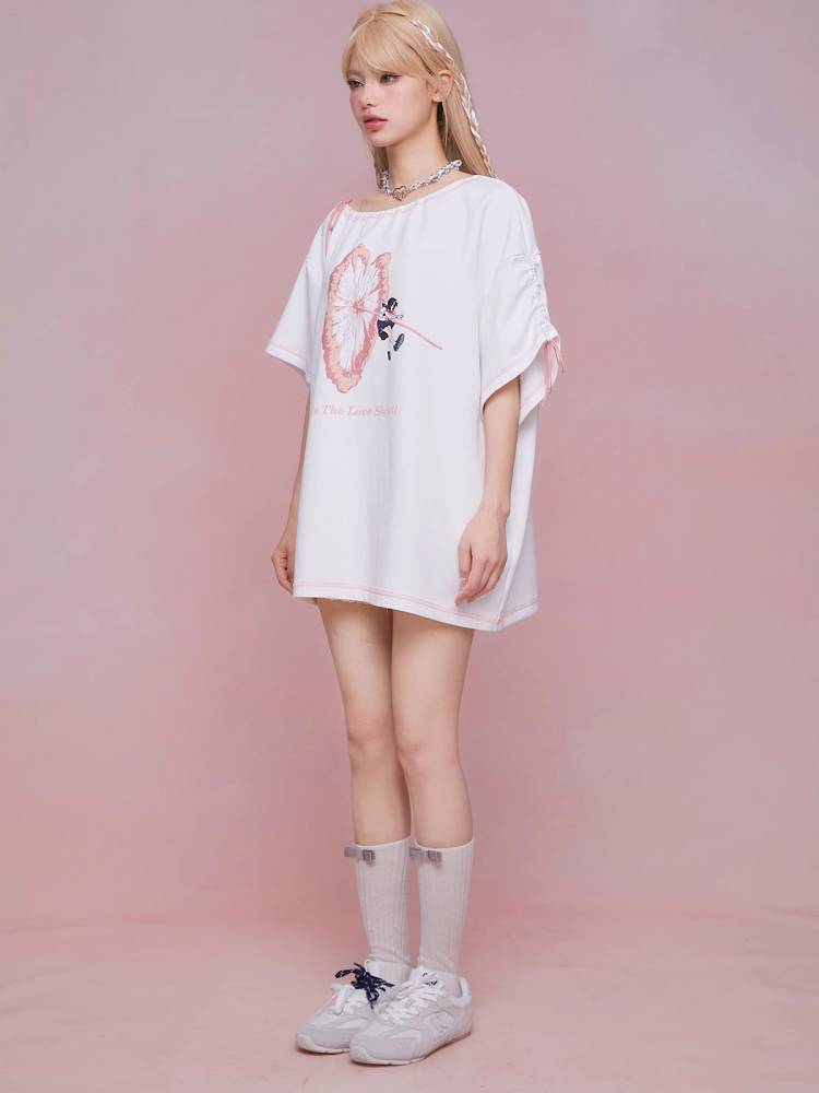 Loose-fitting short-sleeved T-shirt