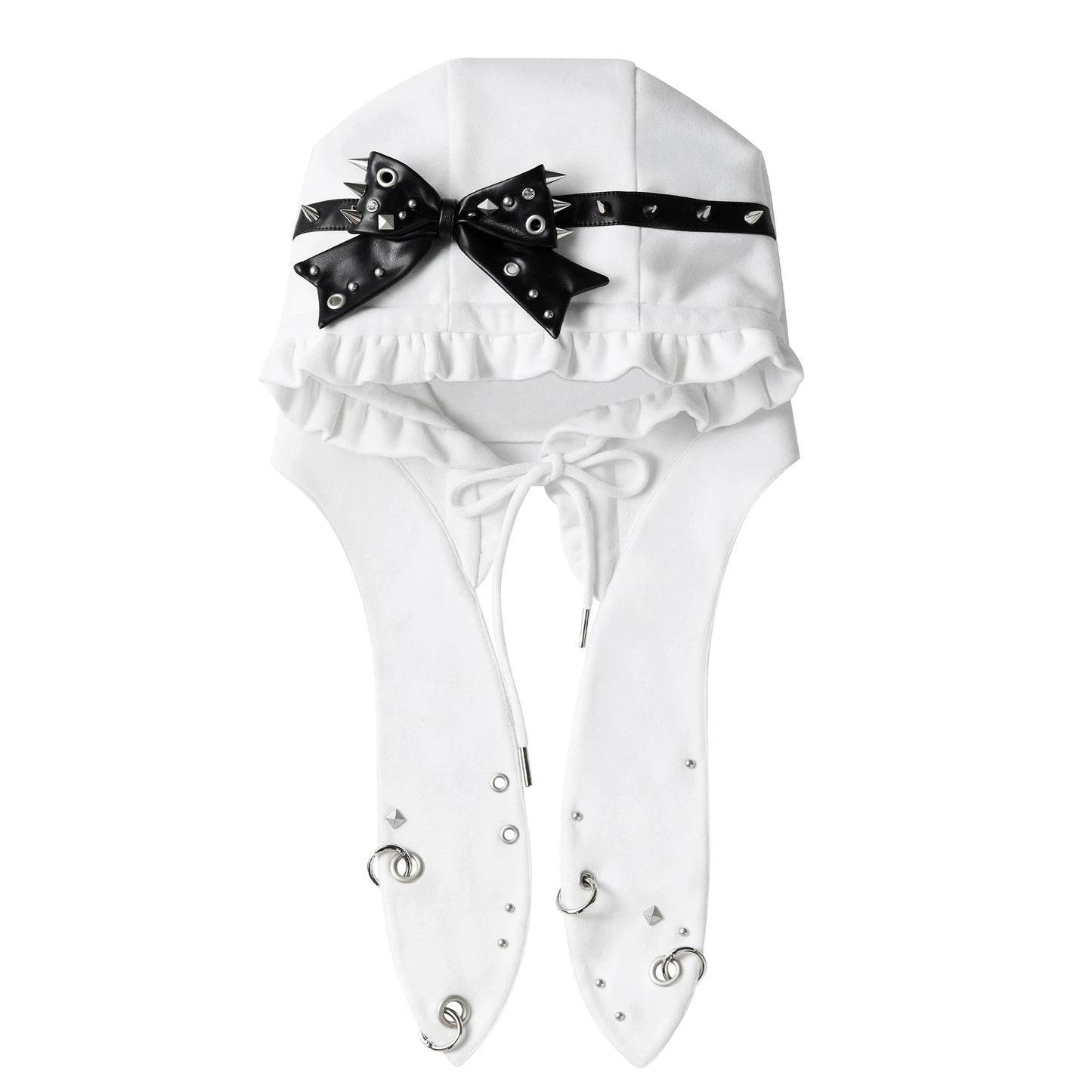 Studded Bow Rabbit Ear Hat