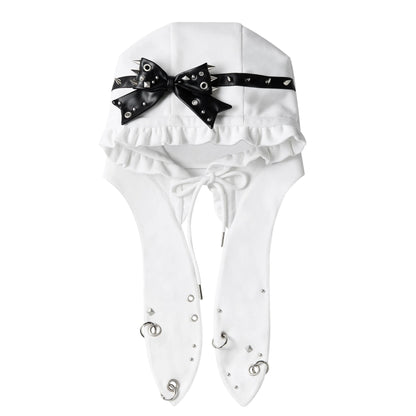 Studded Bow Rabbit Ear Hat