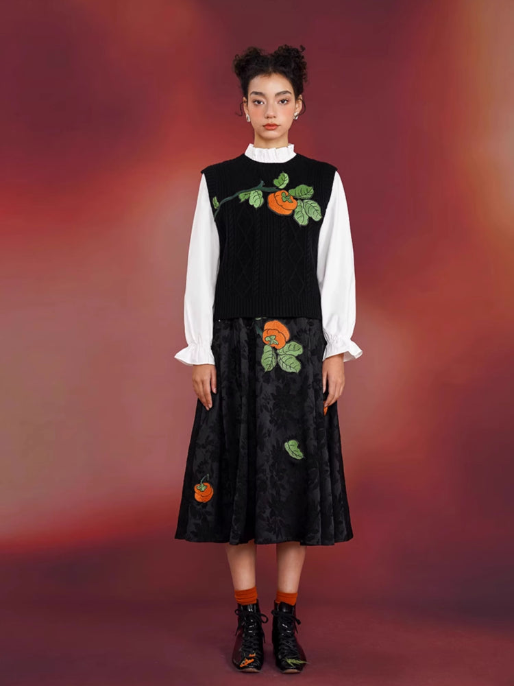 Chinese style embroidery suspender dress