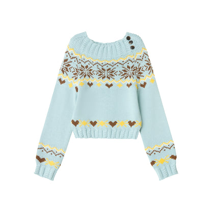 Fair Isle Sheep Wool Knitted Sweater