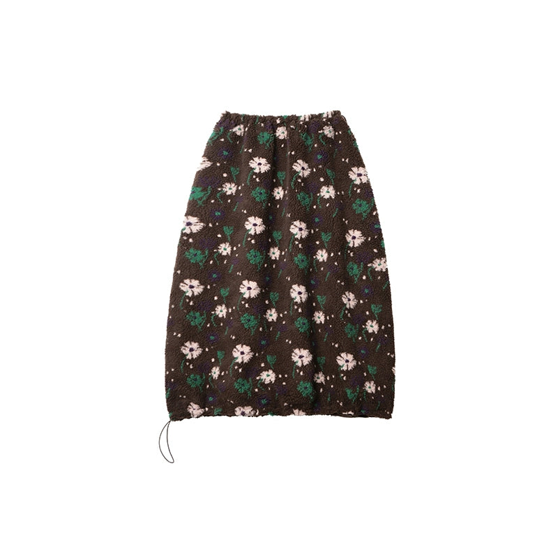 Floral Faux Lamb Wool Vest Jacket Set-Up