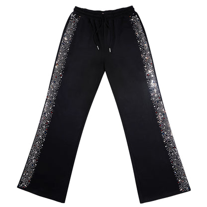 Sweatpants mit weinendem Einhorn und Strasssteinen