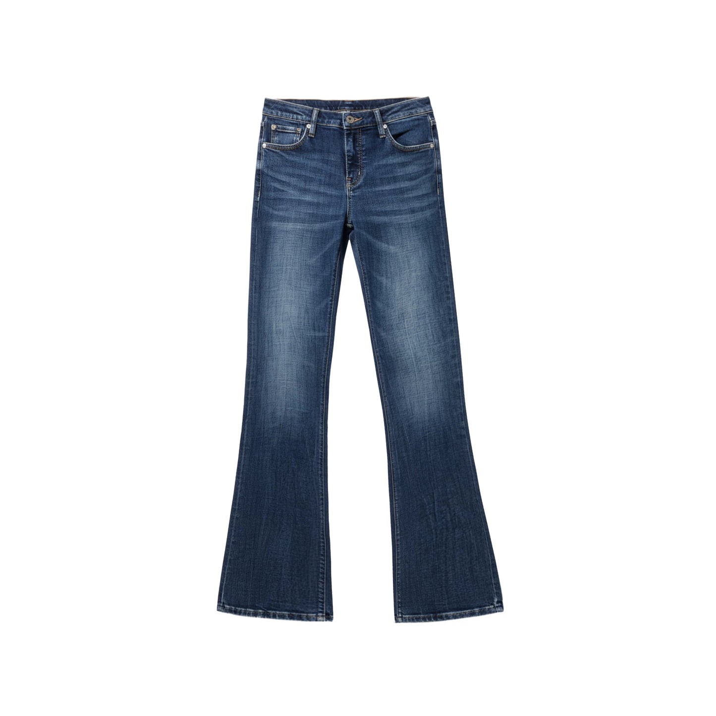 Thin Language Washed Denim Pants