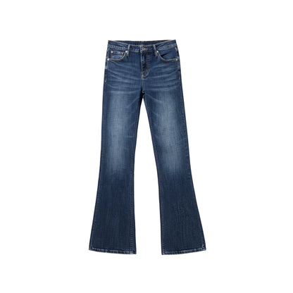 Thin Language Washed Denim Pants