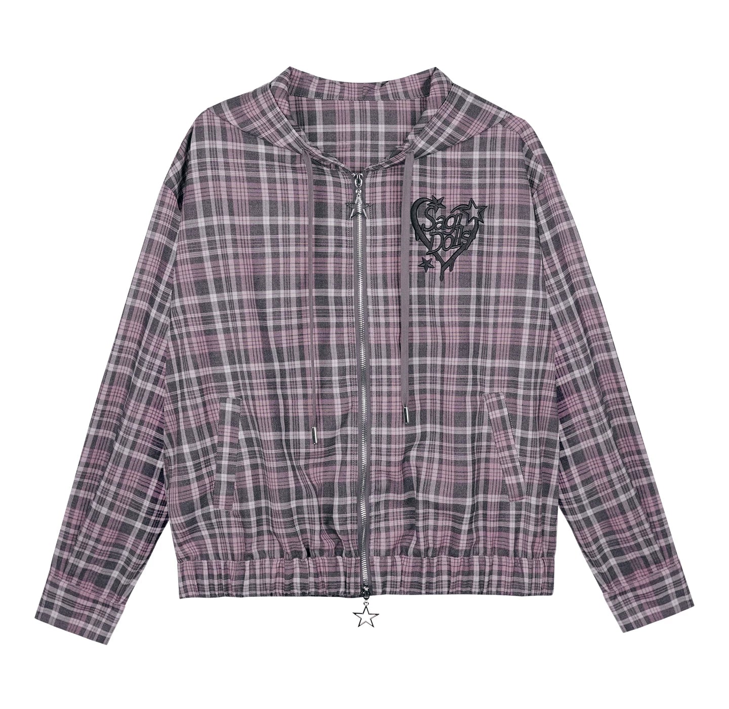 Pink Plaid Hooded Jacket