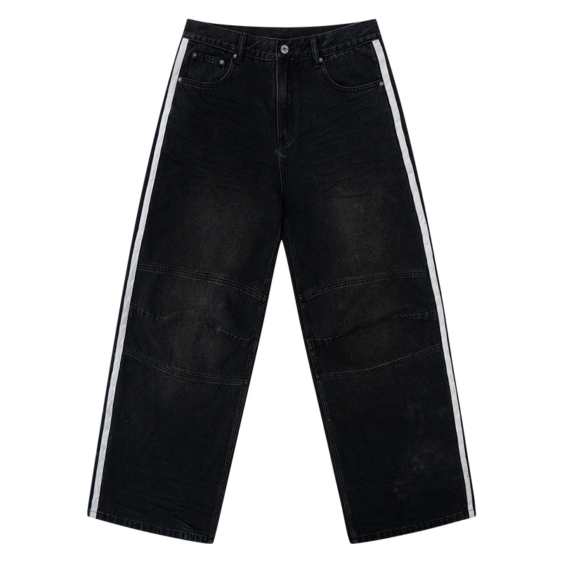 Relaxed Color-Block Jeans