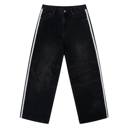 Relaxed Color-Block Jeans