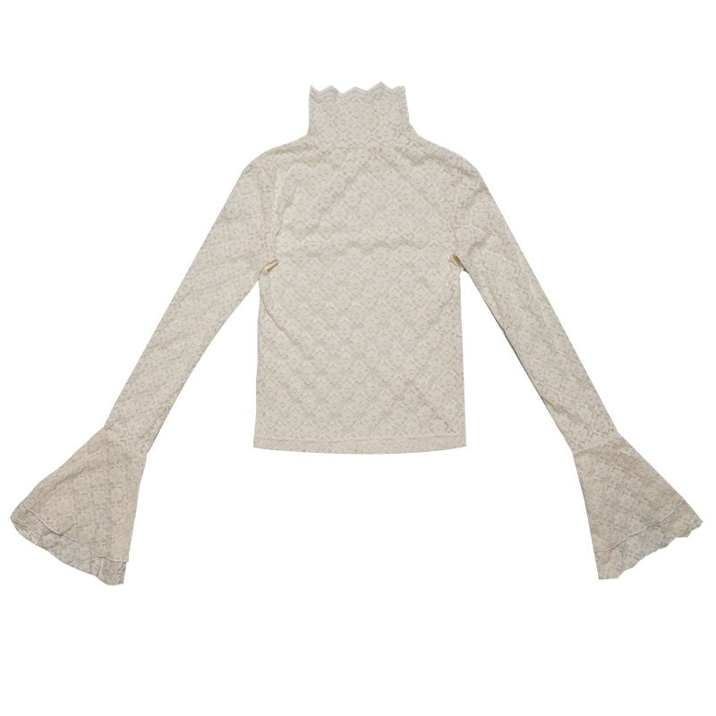 Snow Country Lace High Collar Top