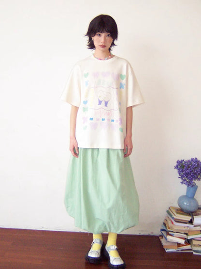 4 Color Bud Long Skirt