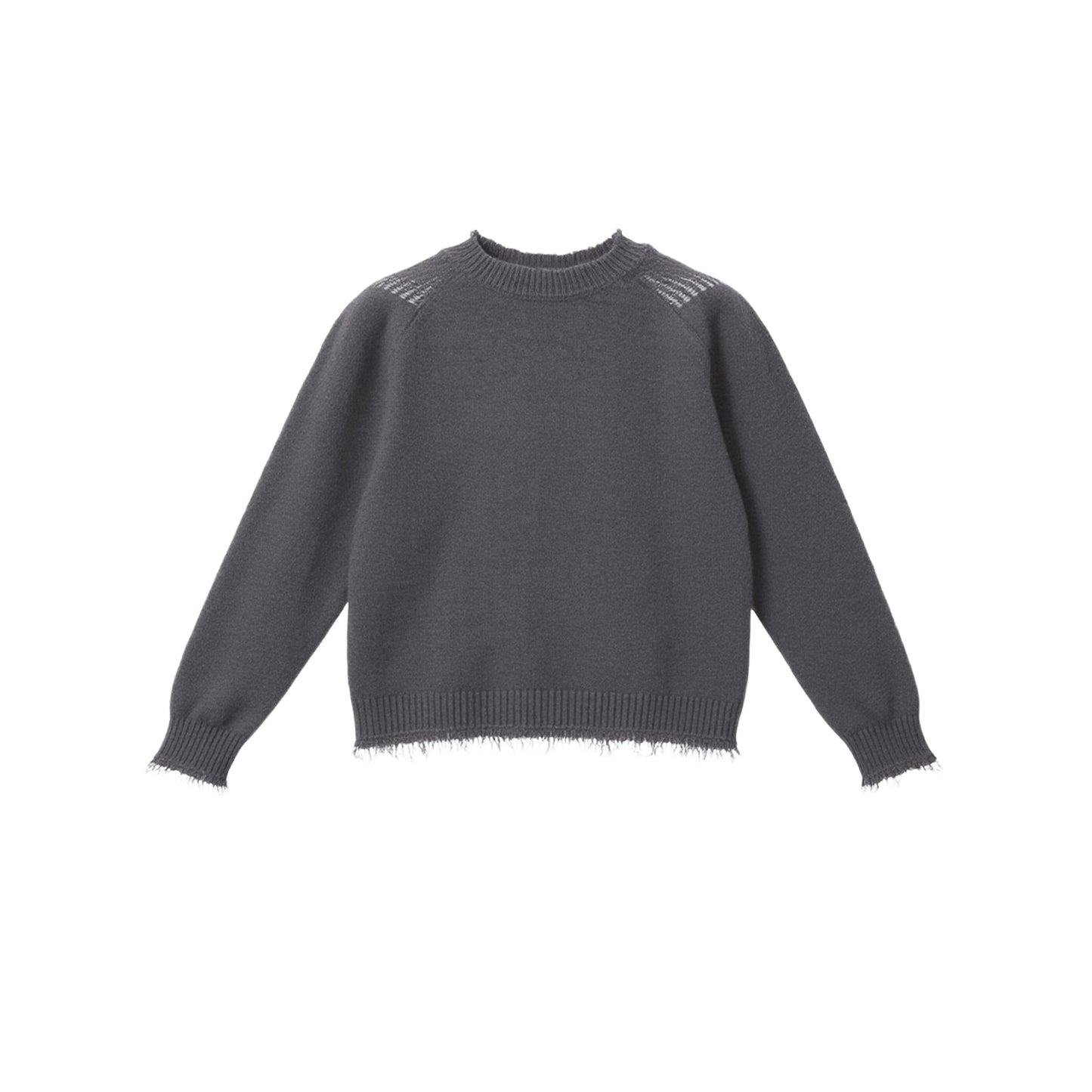 Fringed Raw Edge Knit Top